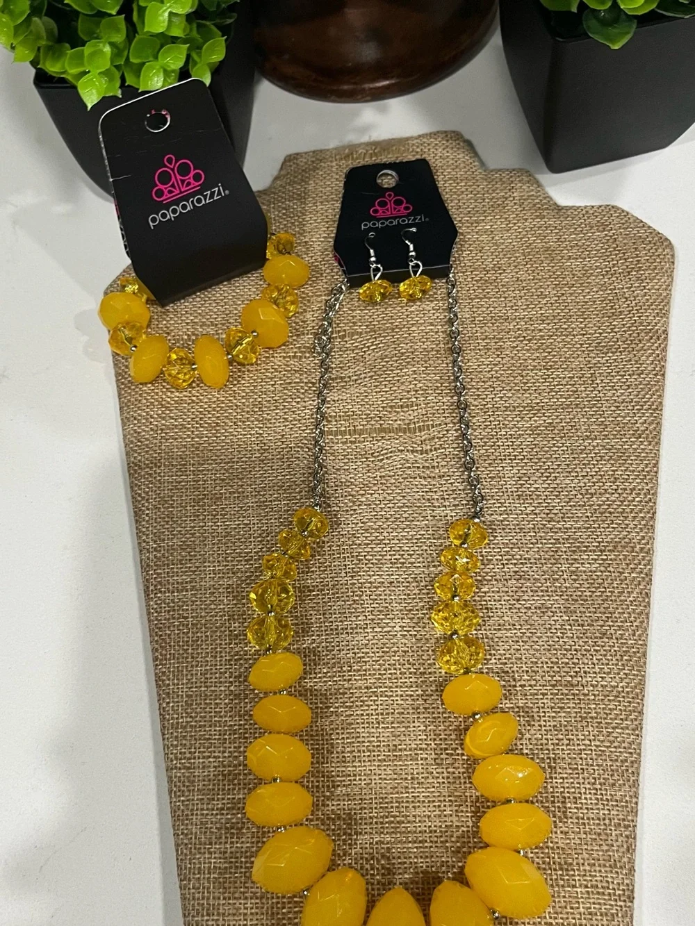 Paparazzi Sunny Lemon Beaded Necklace and Bracelet Set